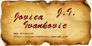Jovica Ivanković vizit kartica